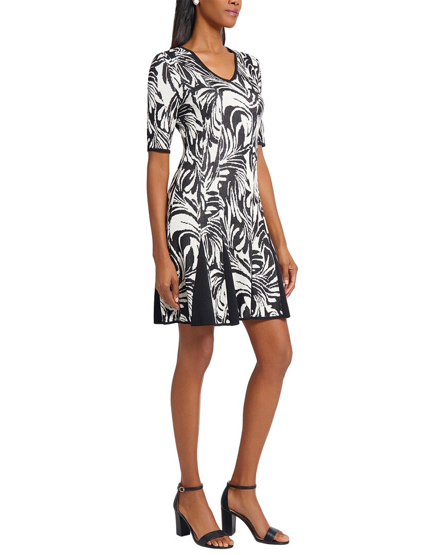 Ming Wang Princess Seam Jacquard Fit & Flare Dress