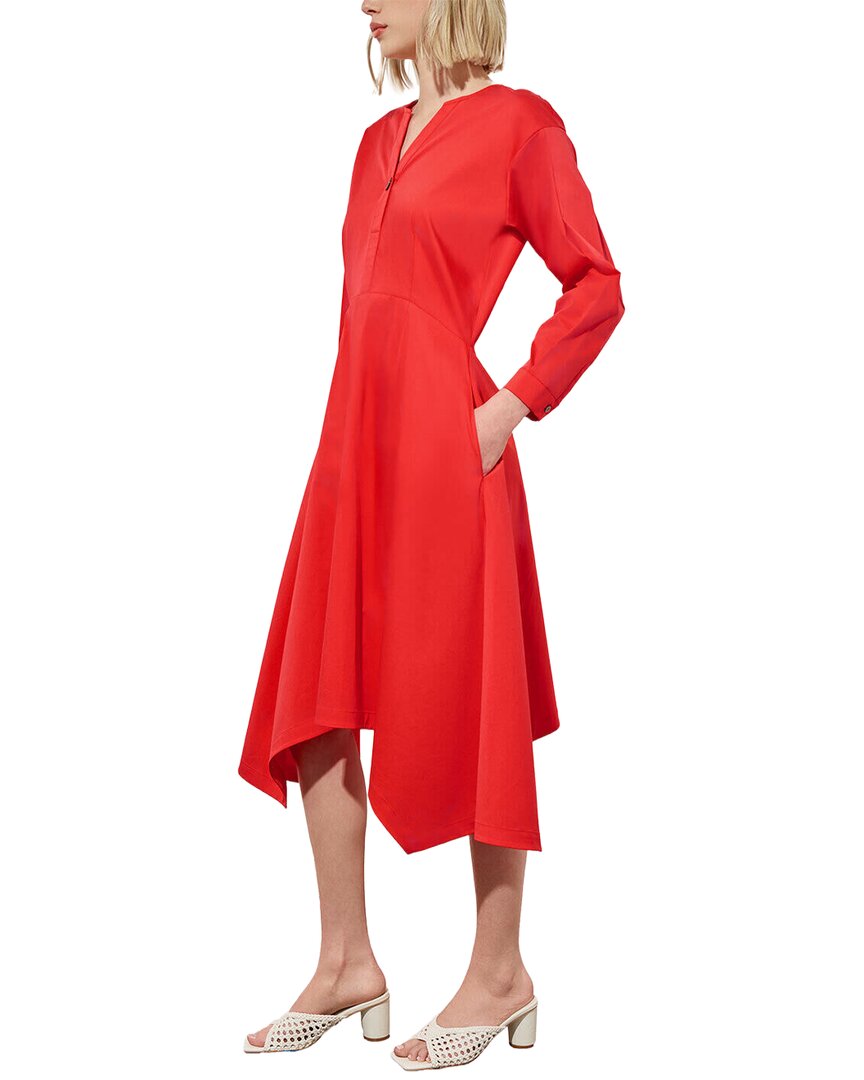 Ming Wang Stretch Cotton Fit & Flare Dress