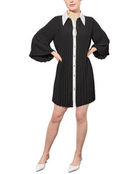 Ming Wang Mini Crepe De Chine Shift Dress