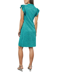 Ming Wang Metallic Knit Sheath Dress