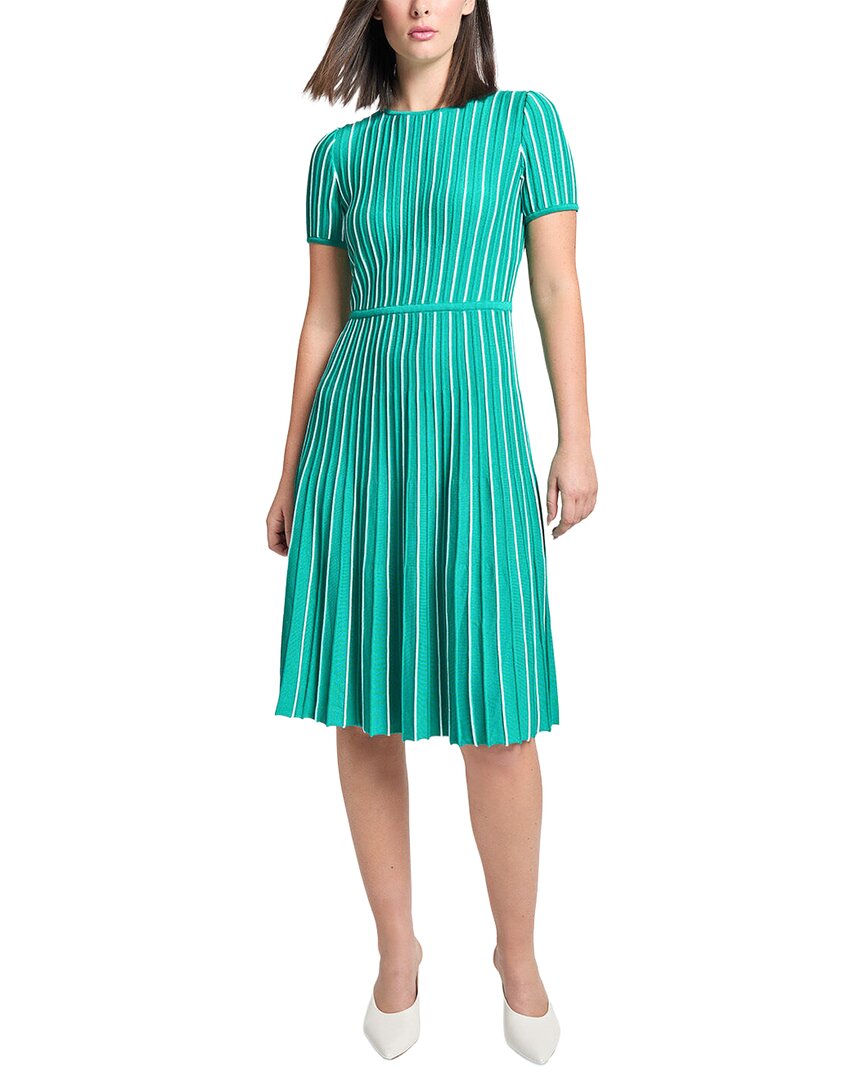 Ming Wang Jewel Neck Soft Knit Flare Dress