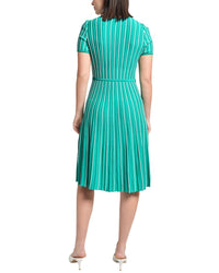 Ming Wang Jewel Neck Soft Knit Flare Dress