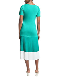Ming Wang Midi Drop-Waist Dress