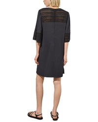 Ming Wang Bell Sleeve Mixed-Media Shift Dress