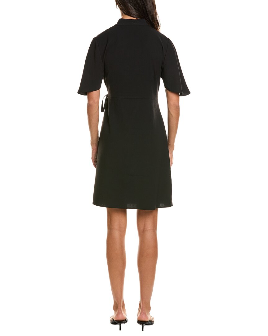 Ming Wang Ming Wang Butterfly Sleeve Crepe De Chine Wrap Dress