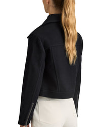 Reiss Arlow Cropped Wool-Blend Biker Jacket