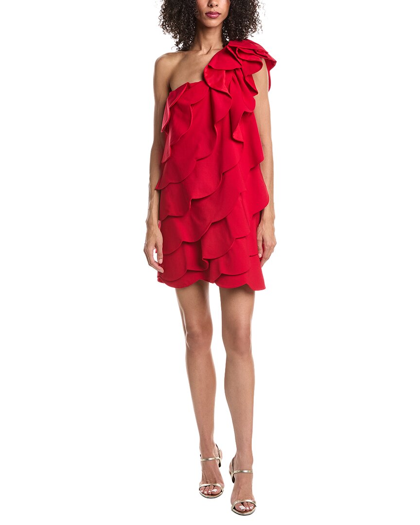 Valentino Valentino One-Shoulder Wool-Blend Mini Dress