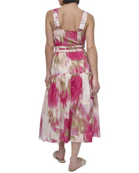 Dkny Straight Neck Midi Dress