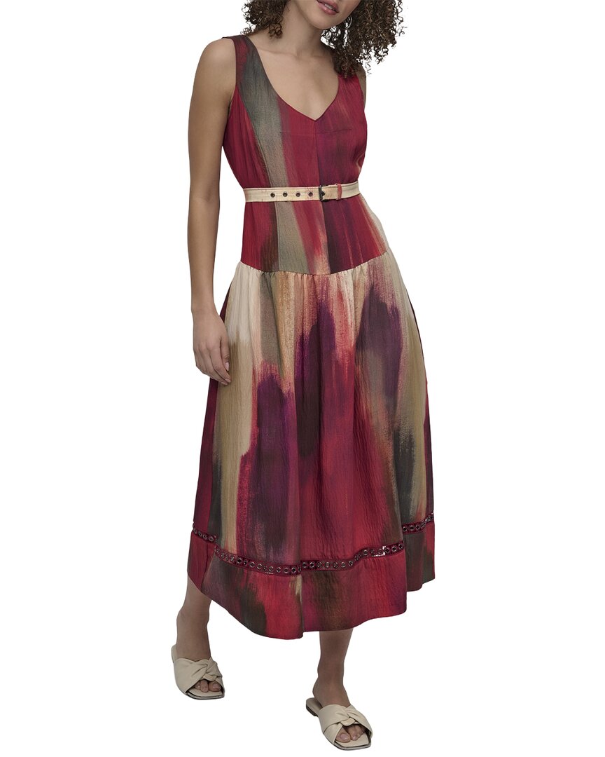 Dkny V-Neck Belted Dress