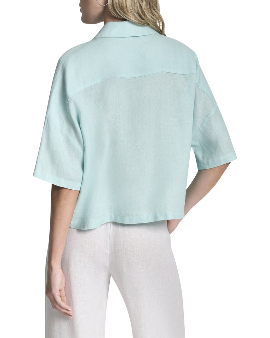 Dkny Collared Linen Blouse
