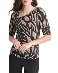 Dkny Short Sleeve Asymmetrical Top
