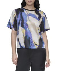 Dkny Print Crewneck Top
