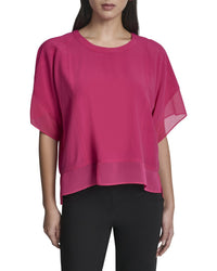Dkny Dolman Sleeve Mix Media Top