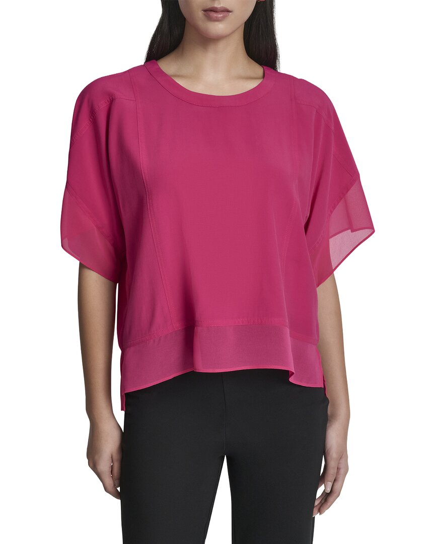 Dkny Dolman Sleeve Mix Media Top