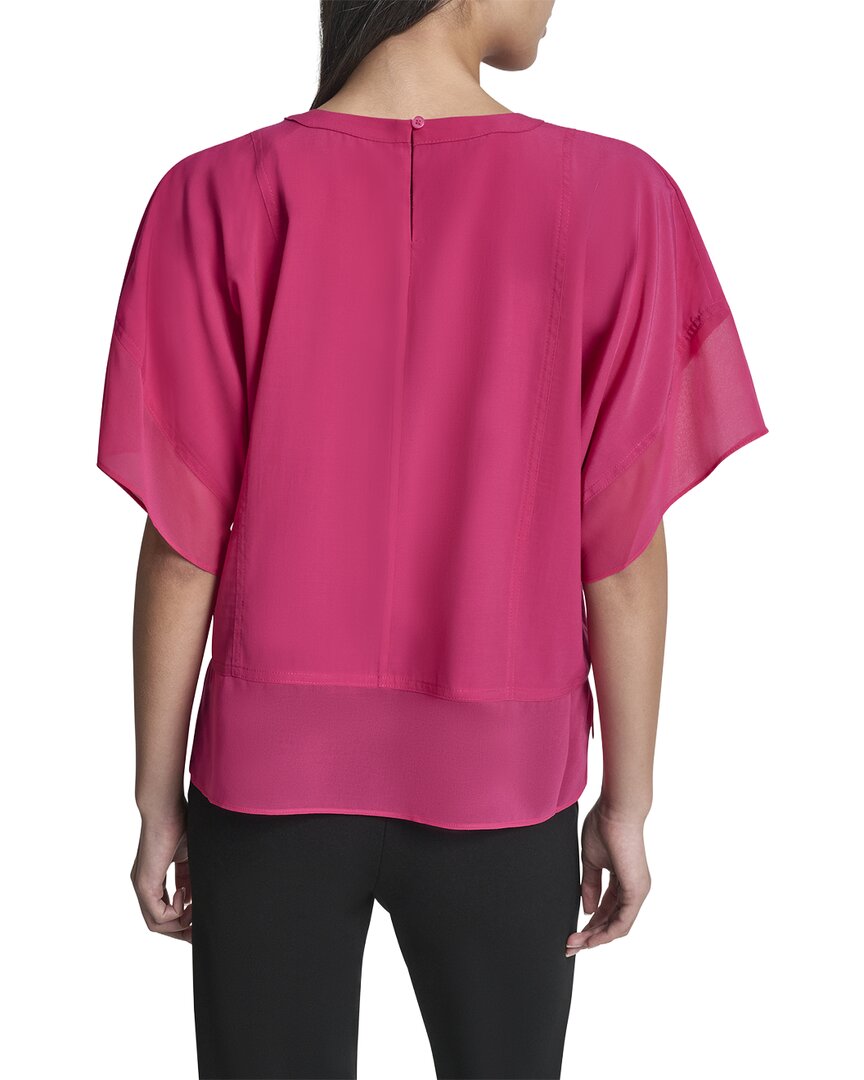 Dkny Dolman Sleeve Mix Media Top