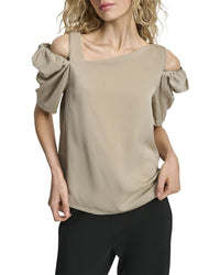 Dkny Short Sleeve Asymmetrical Top