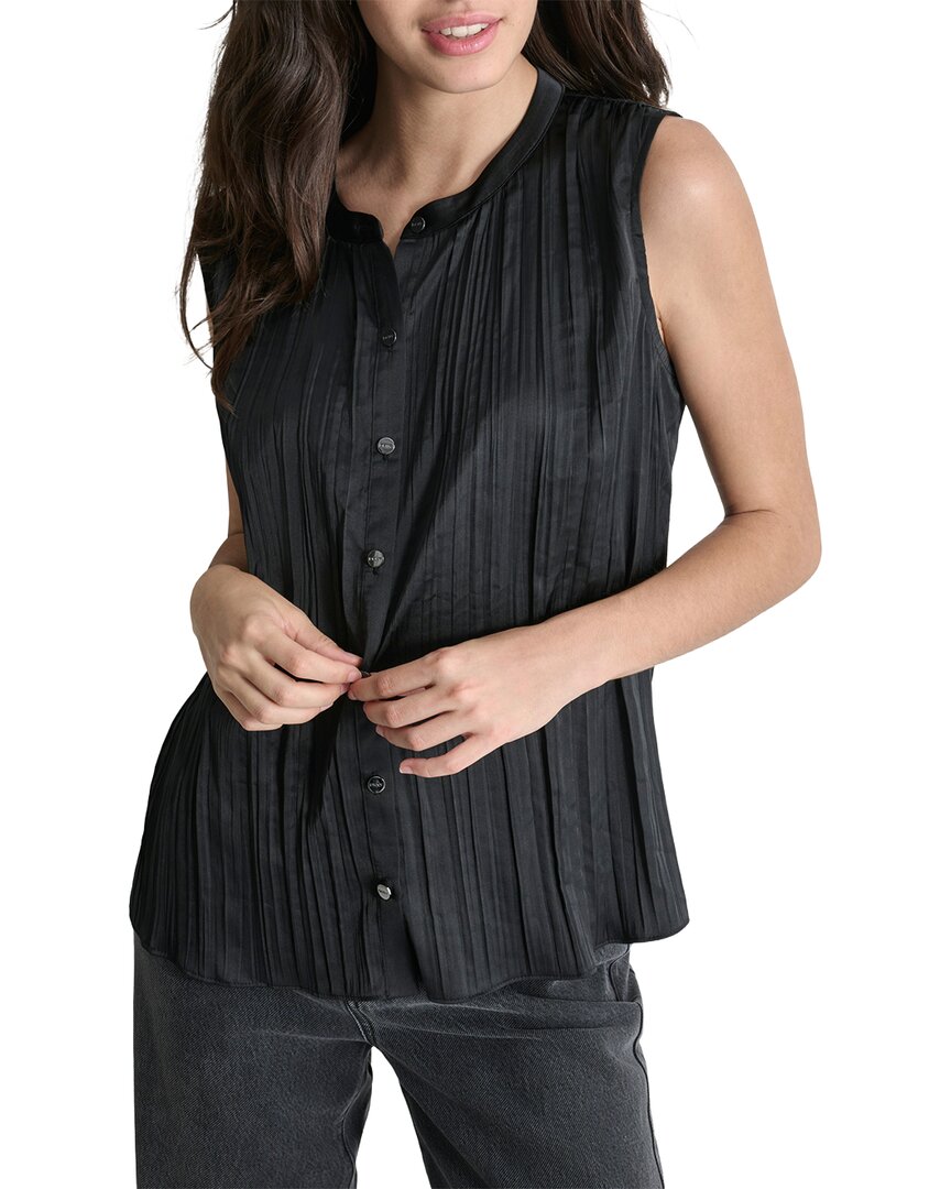 Dkny Sleeveless Crinkle Top