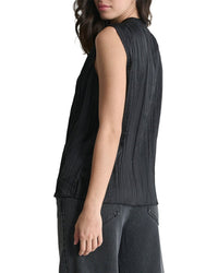 Dkny Sleeveless Crinkle Top