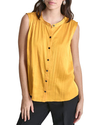 Dkny Sleeveless Crinkle Top