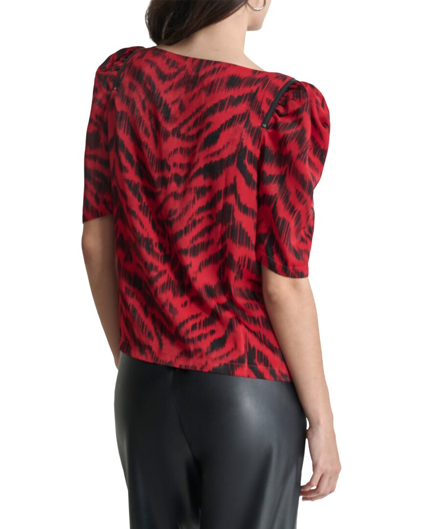 Dkny Asymmetrical Short Sleeve Top