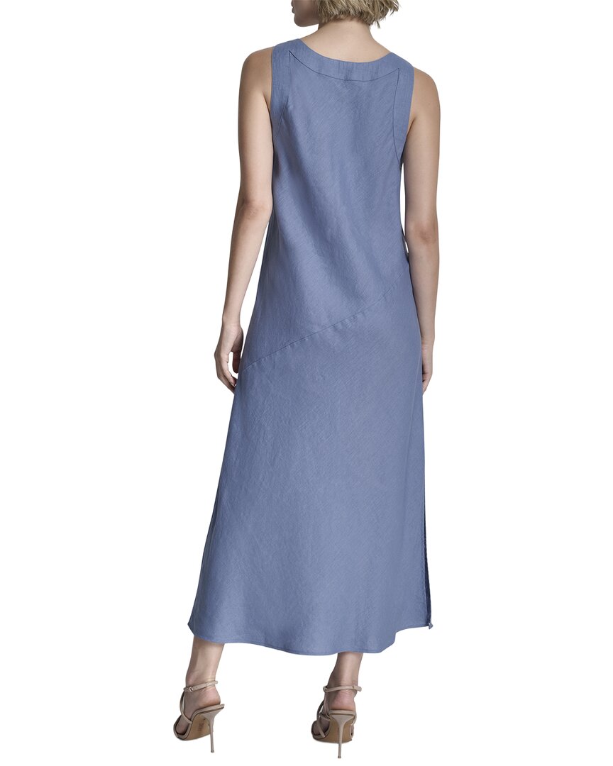 Dkny V-Neck Panel Linen Dress