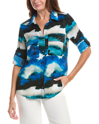 Dkny Print Roll Tab Shirt
