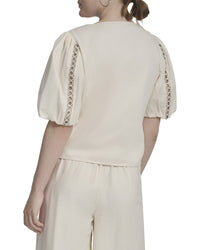 Dkny V-Neck Bubble Sleeve Top