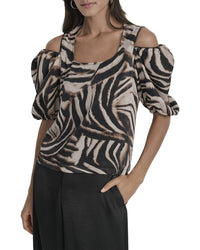 Dkny Asymmetrical Short Sleeve Top