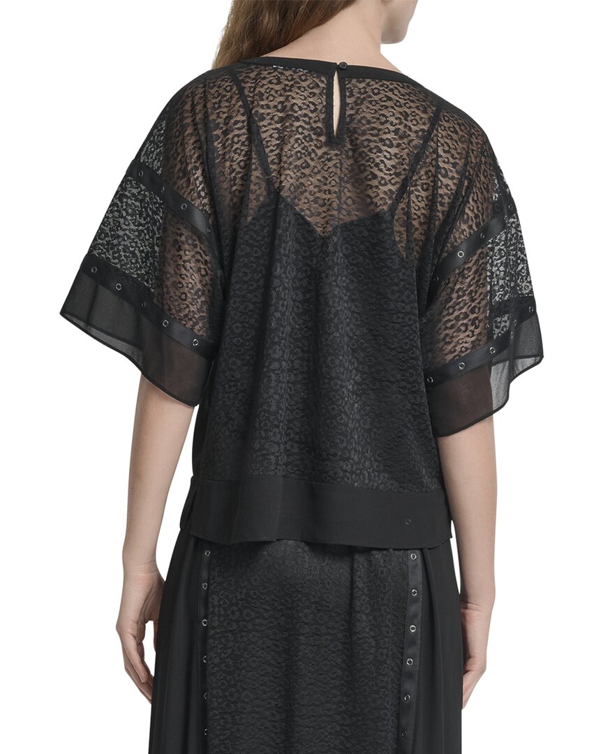 Dkny Leopard Overlay Top