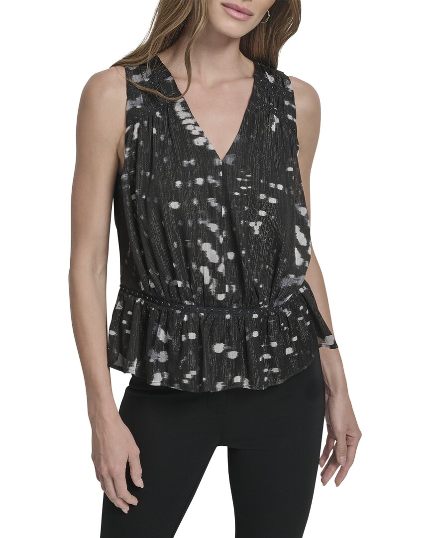 Dkny V-Neck Peplum Top