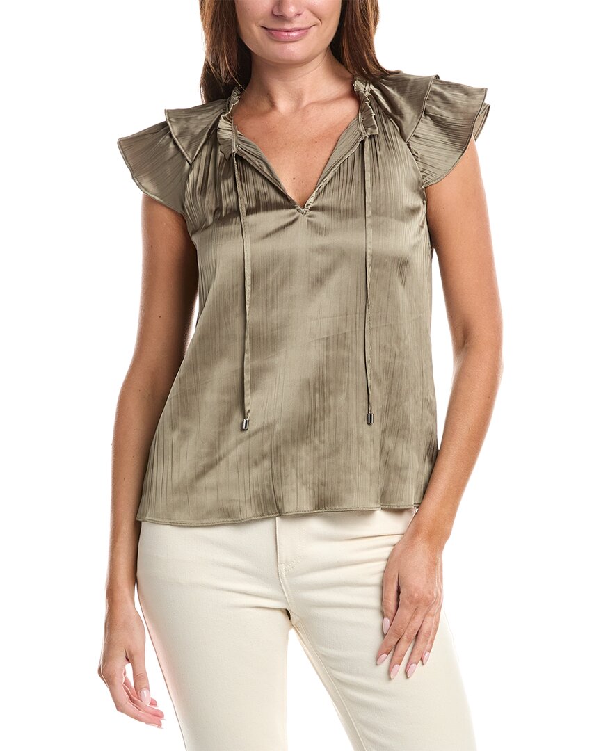 Dkny Ruffle Neck Tie Top