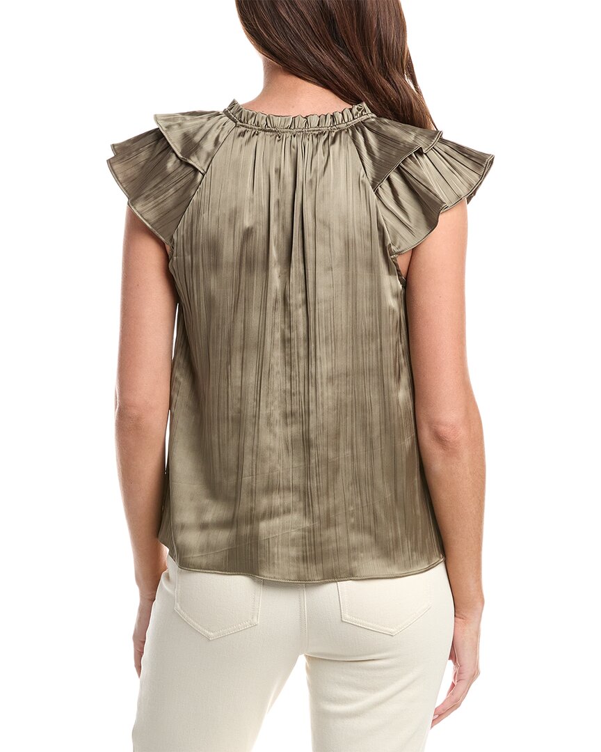 Dkny Ruffle Neck Tie Top