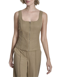 Dkny Zip Vest Top