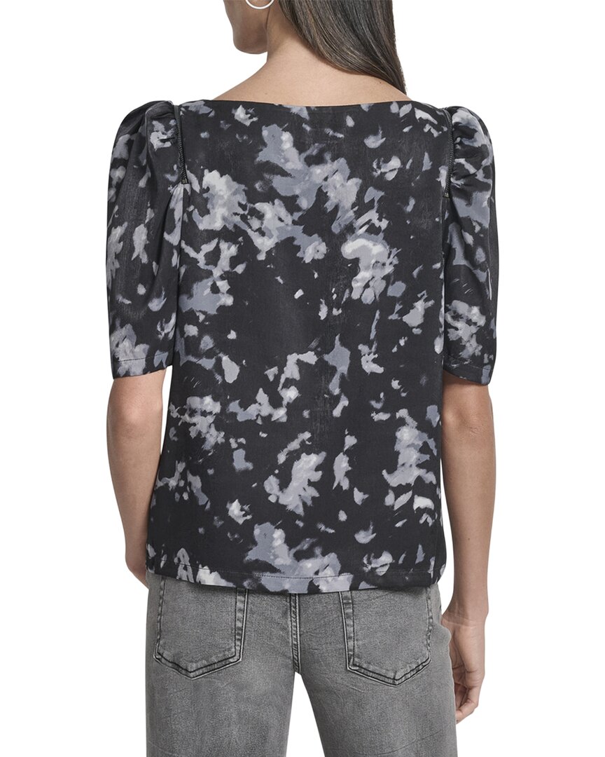 Dkny Asymmetrical Short Sleeve Top