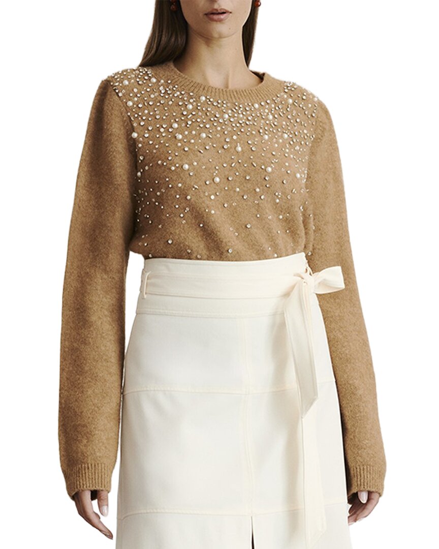 Tanya Taylor Tanya Taylor Lexia Embellished Alpaca-Blend Sweater