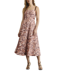 Tanya Taylor Tanya Taylor Tavia Linen-Blend Midi Dress