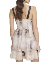 Dkny Printed Organza Mini Dress