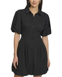 Dkny Collar Poplin Mini Dress