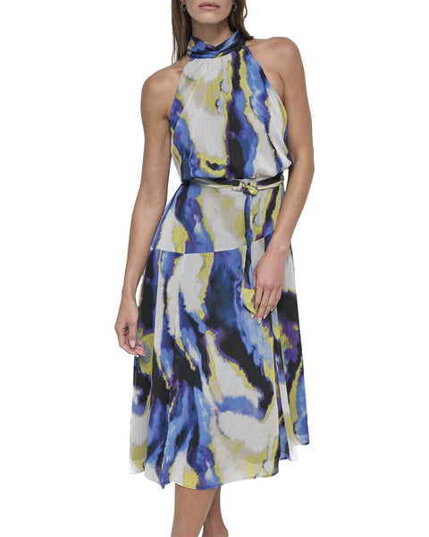 Dkny Halter Chiffon Dress