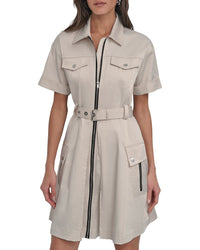 Dkny Shirt Dress With Front Zipper