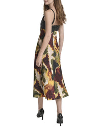 Dkny Mix Media Printed Midi Dress