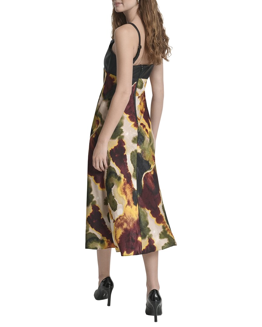Dkny Mix Media Printed Midi Dress
