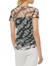 Dkny Printed Mesh Top