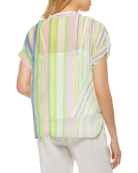 Dkny Striped V-Neck Shirt