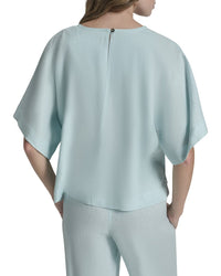 Dkny Drop Shoulder Linen Top