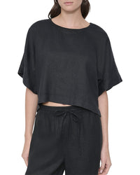 Dkny Drop Shoulder Linen Top