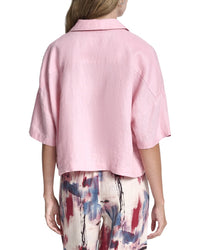 Dkny Convertible Collar Linen Shirt