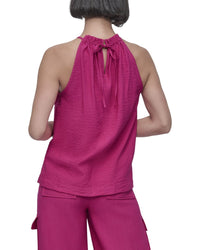 Dkny Halter Crinkle Blouse
