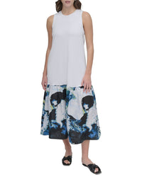 Dkny Mix Media Midi Dress