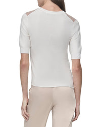 Dkny Sheer Square Neck Top